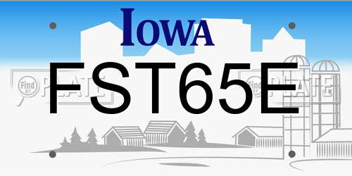 FST65E Iowa License Plate
