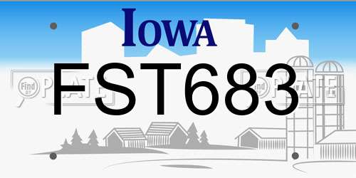 FST683 Iowa License Plate