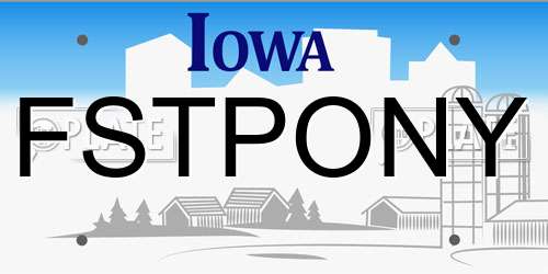 FSTPONY Iowa License Plate