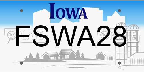 FSWA28 Iowa License Plate