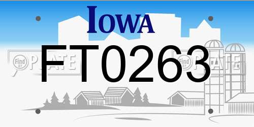 FT0263 Iowa License Plate