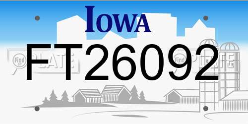 FT26092 Iowa License Plate