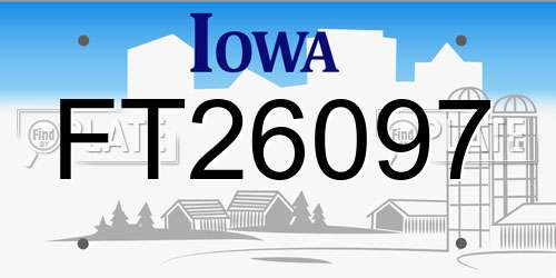 FT26097 Iowa License Plate