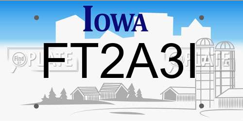 FT2A3I Iowa License Plate