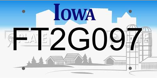 FT2G097 Iowa License Plate