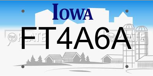 FT4A6A Iowa License Plate