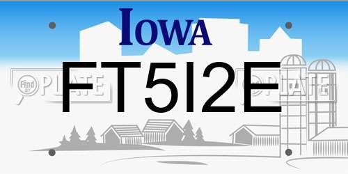 FT5I2E Iowa License Plate