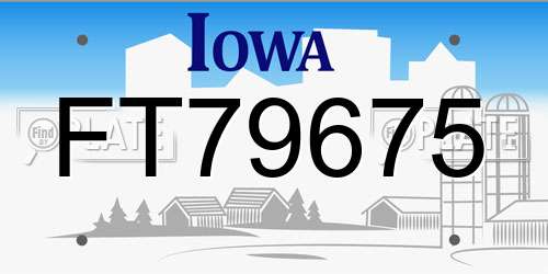 FT79675 Iowa License Plate