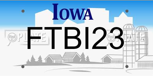 FTBI23 Iowa License Plate