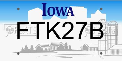 FTK27B Iowa License Plate