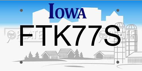 FTK77S Iowa License Plate