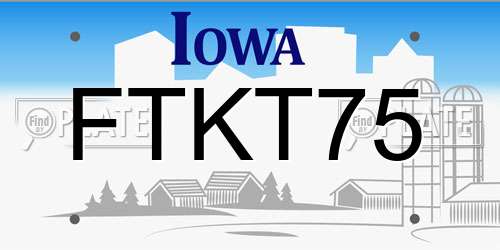 FTKT75 Iowa License Plate