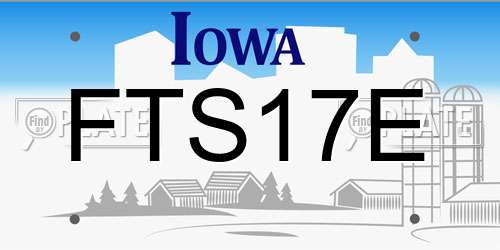 FTS17E Iowa License Plate