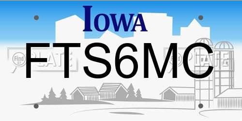 FTS6MC Iowa License Plate