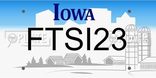 FTSI23 Iowa License Plate