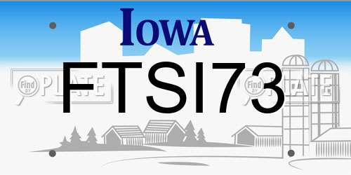 FTSI73 Iowa License Plate