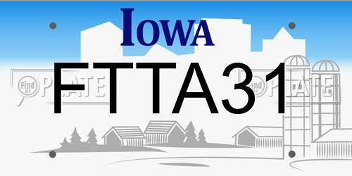 FTTA31 Iowa License Plate