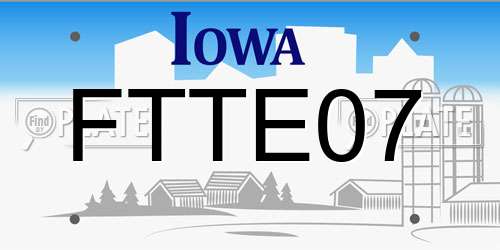 FTTE07 Iowa License Plate