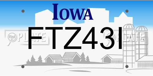 FTZ43I Iowa License Plate