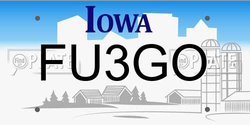 FU3GO Iowa License Plate