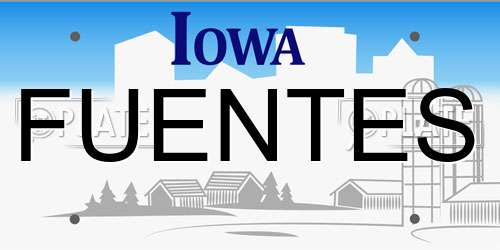 FUENTES Iowa License Plate