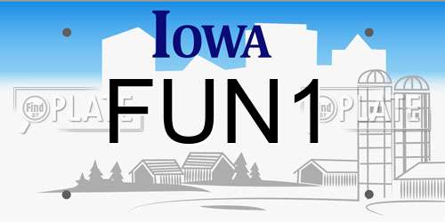 FUN1 Iowa License Plate