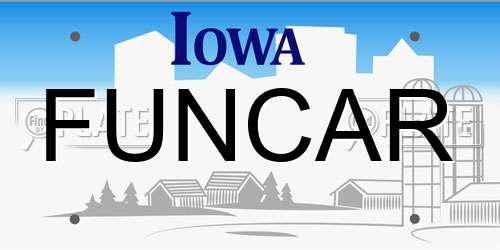 FUNCAR Iowa License Plate