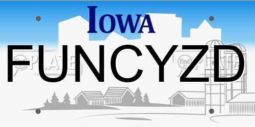 FUNCYZD Iowa License Plate
