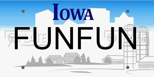 FUNFUN Iowa License Plate