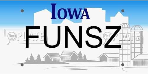 FUNSZ Iowa License Plate