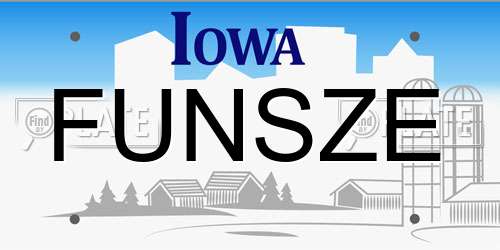 FUNSZE Iowa License Plate