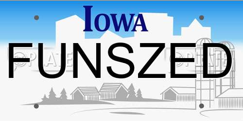 FUNSZED Iowa License Plate