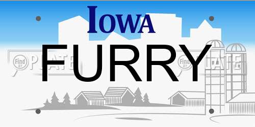 FURRY Iowa License Plate