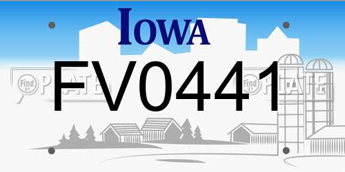 FV0441 Iowa License Plate