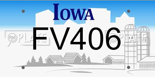 FV406 Iowa License Plate