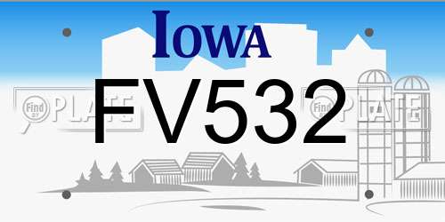 FV532 Iowa License Plate