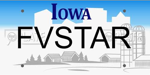 FVSTAR Iowa License Plate