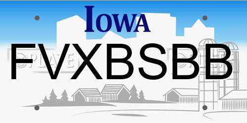 FVXBSBB Iowa License Plate