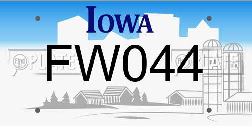 FW044 Iowa License Plate