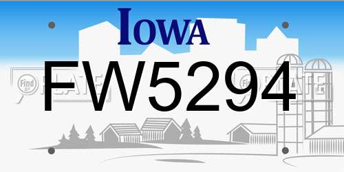 FW5294 Iowa License Plate