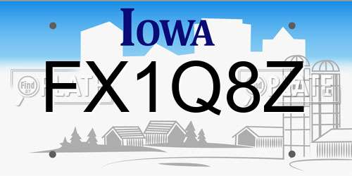 FX1Q8Z Iowa License Plate