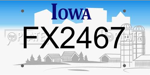 FX2467 Iowa License Plate
