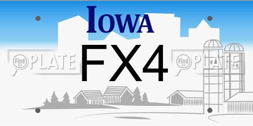 FX4 Iowa License Plate