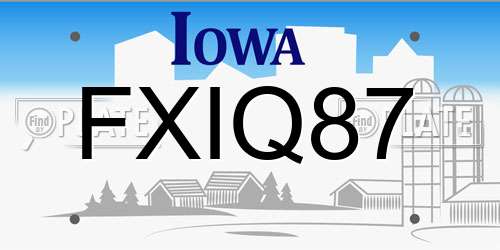 FXIQ87 Iowa License Plate