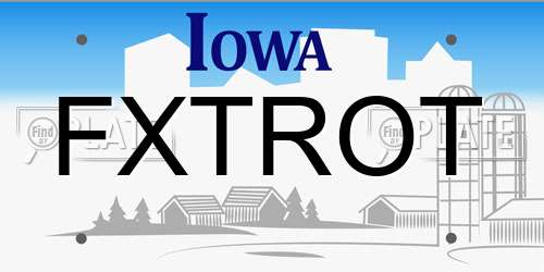 FXTROT Iowa License Plate