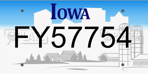 FY57754 Iowa License Plate