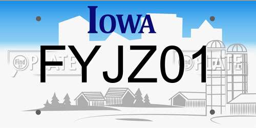 FYJZ01 Iowa License Plate
