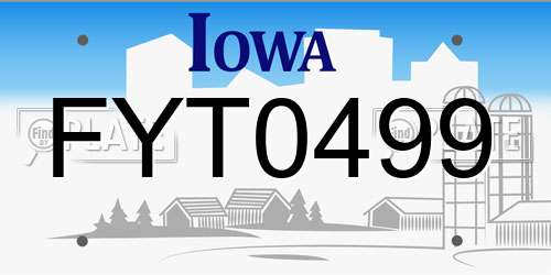 FYT0499 Iowa License Plate