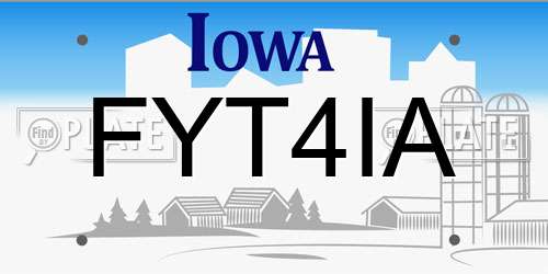 FYT4IA Iowa License Plate