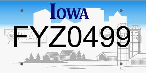 FYZ0499 Iowa License Plate